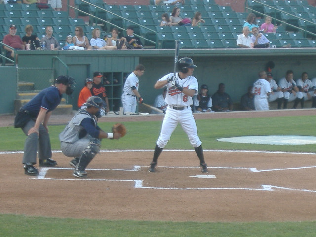 Todd Davison bats in one of his first Delmarva games, June 5 against Lake County.